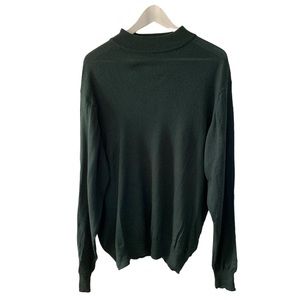 Italian Merino Men’s Forest Green Wool Blend Sweater Size Medium Pullover